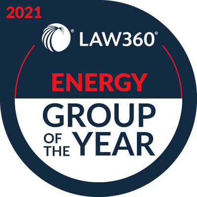Law360 2021 Energy Group of the Year badge icon