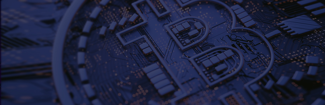 background of a bitcoin symbol with a navy overlay