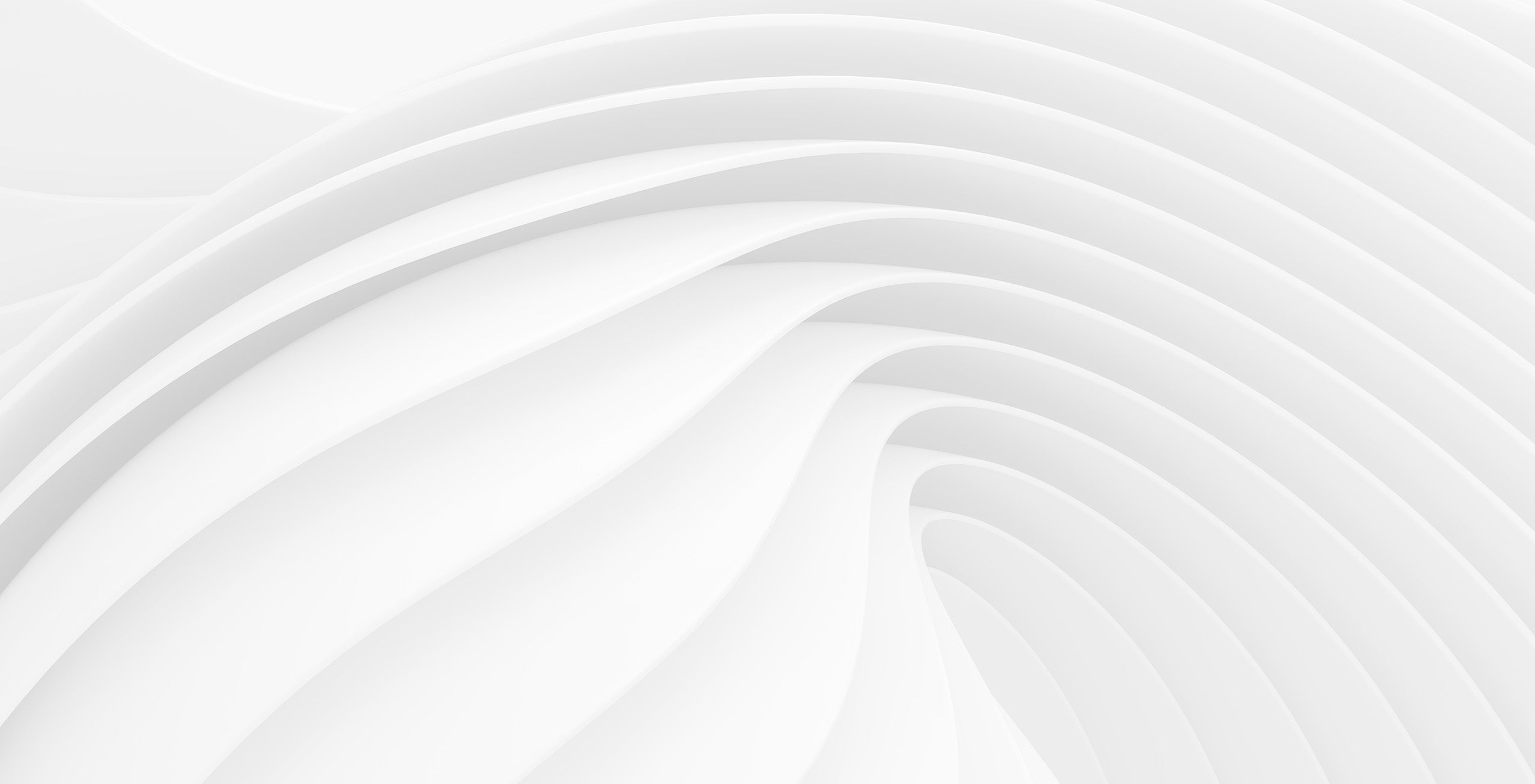 Abstract white background with smooth, curved, layered lines creating a sense of depth and flowing movement.