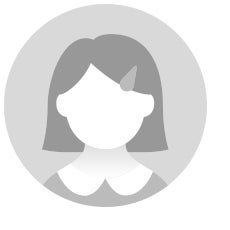 black and white icon image of nondescript person with rounded white collar and shoulder length hair parted on side