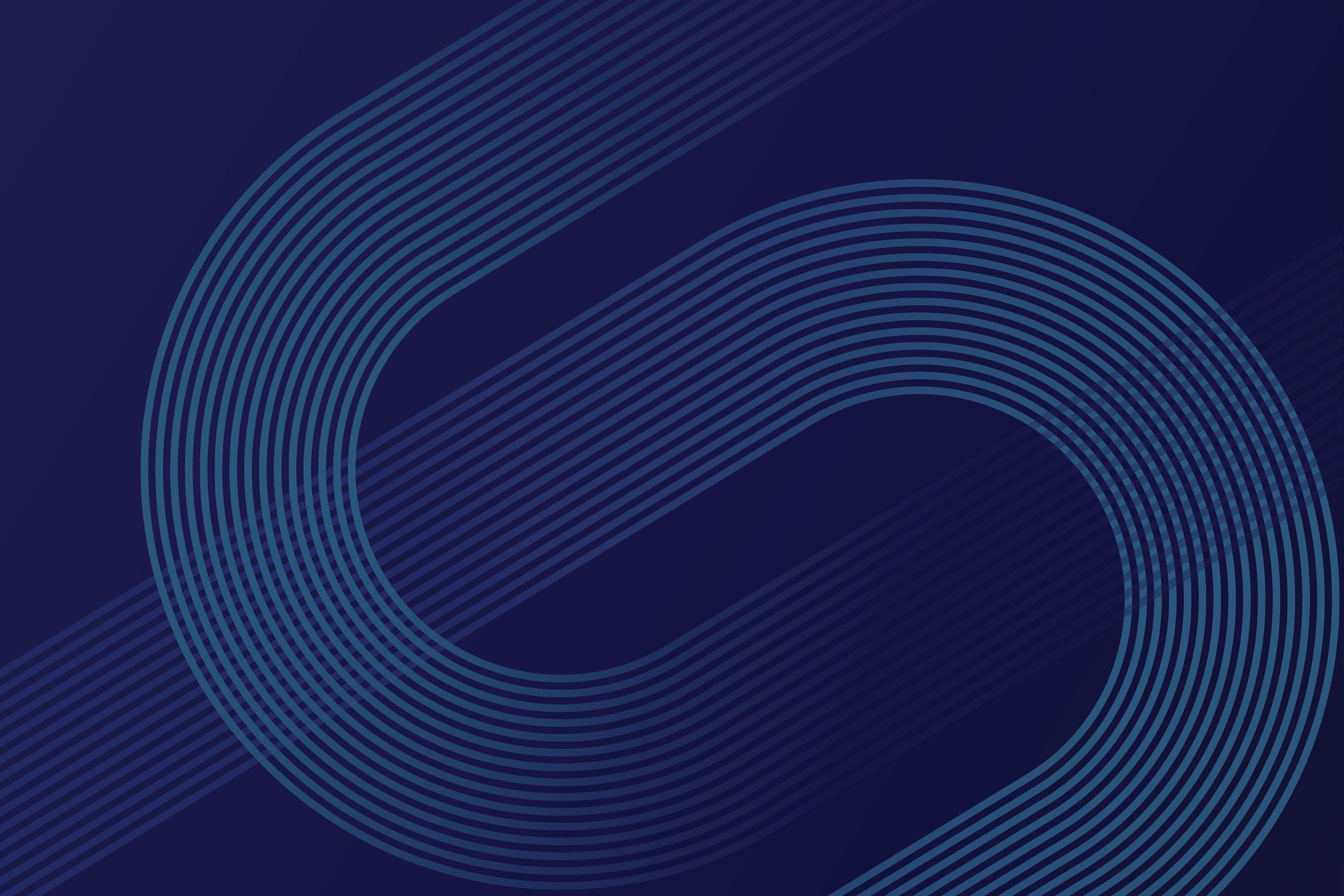 Abstract navy-blue background with curved teal parallel lines forming a continuous loop, creating a clean, modern graphic with no text or people
