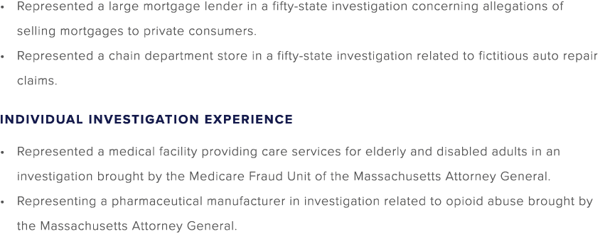 Represented a large mortgage lender in a fifty state investigation concerning allegations of selling mortgages to pri...