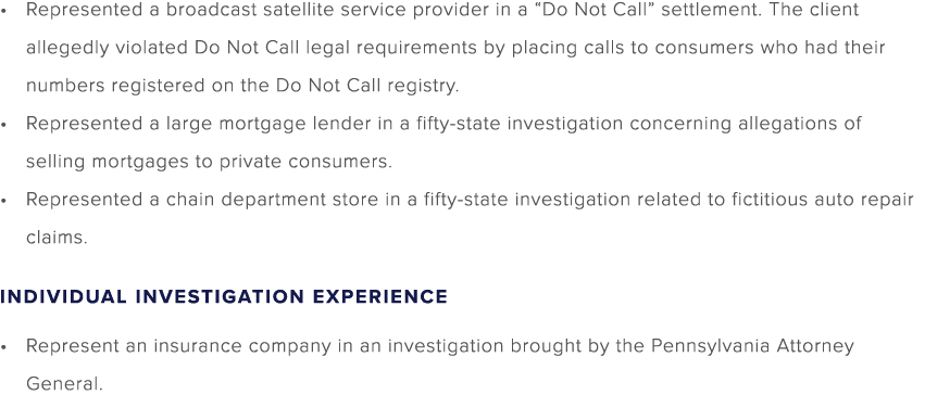 Represented a broadcast satellite service provider in a “Do Not Call” settlement. The client allegedly violated Do No...