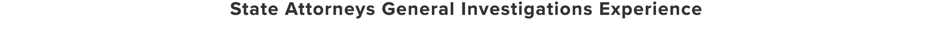 State Attorneys General Investigations Experience