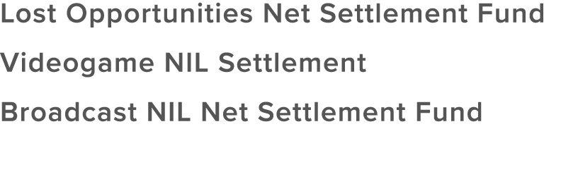 Lost Opportunities Net Settlement Fund Videogame NIL Settlement Broadcast NIL Net Settlement Fund